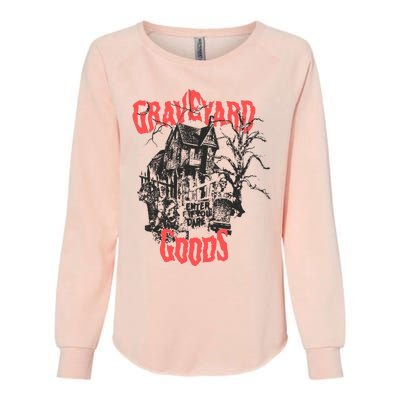 Graveyard Goods A Dark Damp House Womens California Wash Sweatshirt