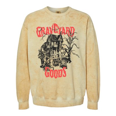 Graveyard Goods A Dark Damp House Colorblast Crewneck Sweatshirt