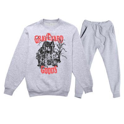 Graveyard Goods A Dark Damp House Premium Crewneck Sweatsuit Set