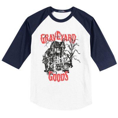 Graveyard Goods A Dark Damp House Baseball Sleeve Shirt