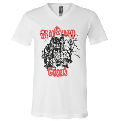 Graveyard Goods A Dark Damp House V-Neck T-Shirt