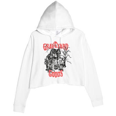 Graveyard Goods A Dark Damp House Crop Fleece Hoodie