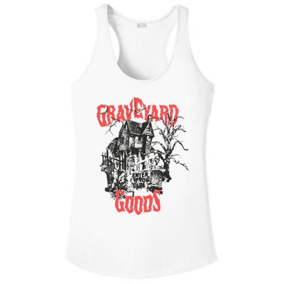 Graveyard Goods A Dark Damp House Ladies PosiCharge Competitor Racerback Tank