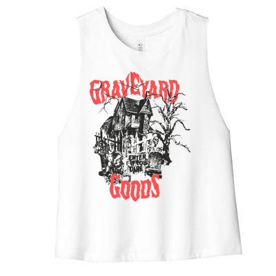 Graveyard Goods A Dark Damp House Women's Racerback Cropped Tank