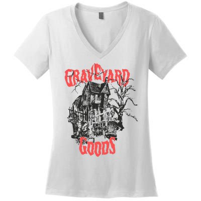 Graveyard Goods A Dark Damp House Women's V-Neck T-Shirt