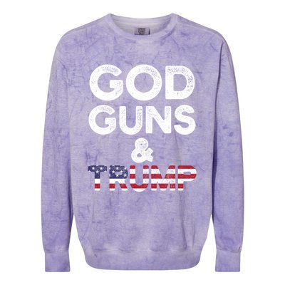 God Guns And Trump Cute Gift 2nd Amendment Pro Gun Meaningful Gift Colorblast Crewneck Sweatshirt