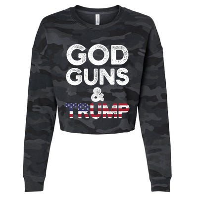 God Guns And Trump Cute Gift 2nd Amendment Pro Gun Meaningful Gift Cropped Pullover Crew