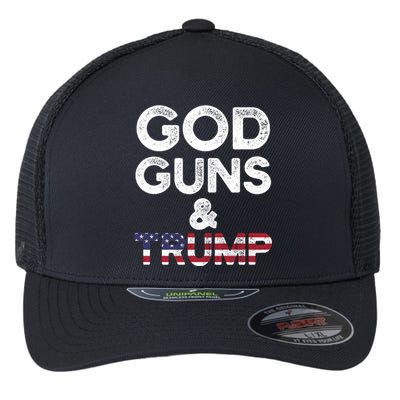 God Guns And Trump Cute Gift 2nd Amendment Pro Gun Meaningful Gift Flexfit Unipanel Trucker Cap