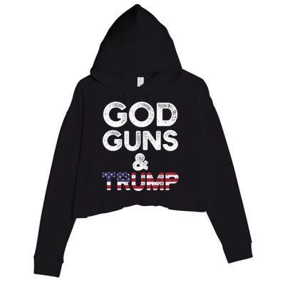 God Guns And Trump Cute Gift 2nd Amendment Pro Gun Meaningful Gift Crop Fleece Hoodie