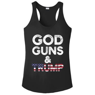 God Guns And Trump Cute Gift 2nd Amendment Pro Gun Meaningful Gift Ladies PosiCharge Competitor Racerback Tank