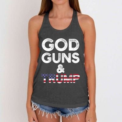 God Guns And Trump Cute Gift 2nd Amendment Pro Gun Meaningful Gift Women's Knotted Racerback Tank