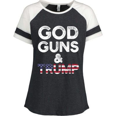 God Guns And Trump Cute Gift 2nd Amendment Pro Gun Meaningful Gift Enza Ladies Jersey Colorblock Tee