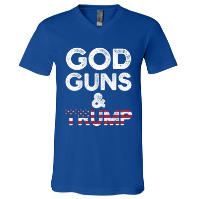 God Guns And Trump Cute Gift 2nd Amendment Pro Gun Meaningful Gift V-Neck T-Shirt