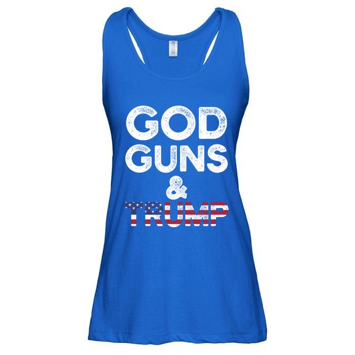 God Guns And Trump Cute Gift 2nd Amendment Pro Gun Meaningful Gift Ladies Essential Flowy Tank