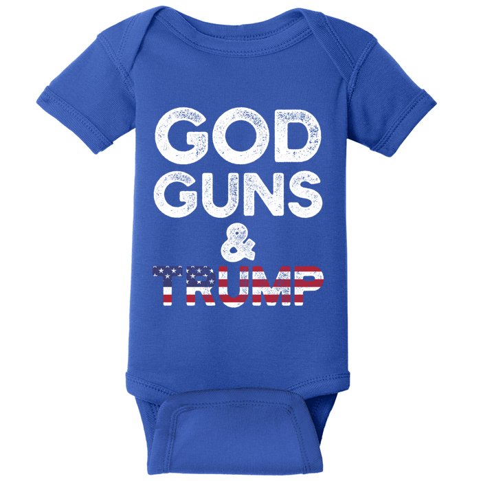 God Guns And Trump Cute Gift 2nd Amendment Pro Gun Meaningful Gift Baby Bodysuit