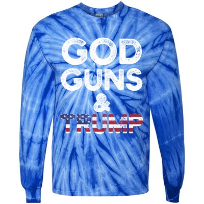 God Guns And Trump Cute Gift 2nd Amendment Pro Gun Meaningful Gift Tie-Dye Long Sleeve Shirt