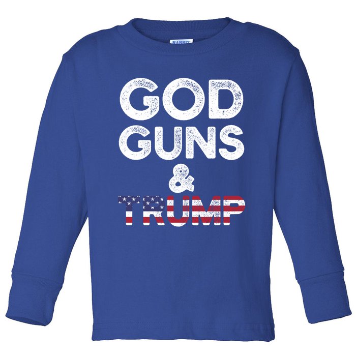 God Guns And Trump Cute Gift 2nd Amendment Pro Gun Meaningful Gift Toddler Long Sleeve Shirt