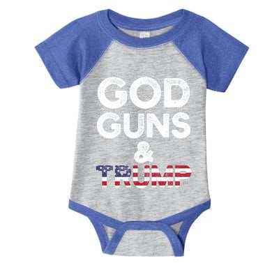 God Guns And Trump Cute Gift 2nd Amendment Pro Gun Meaningful Gift Infant Baby Jersey Bodysuit