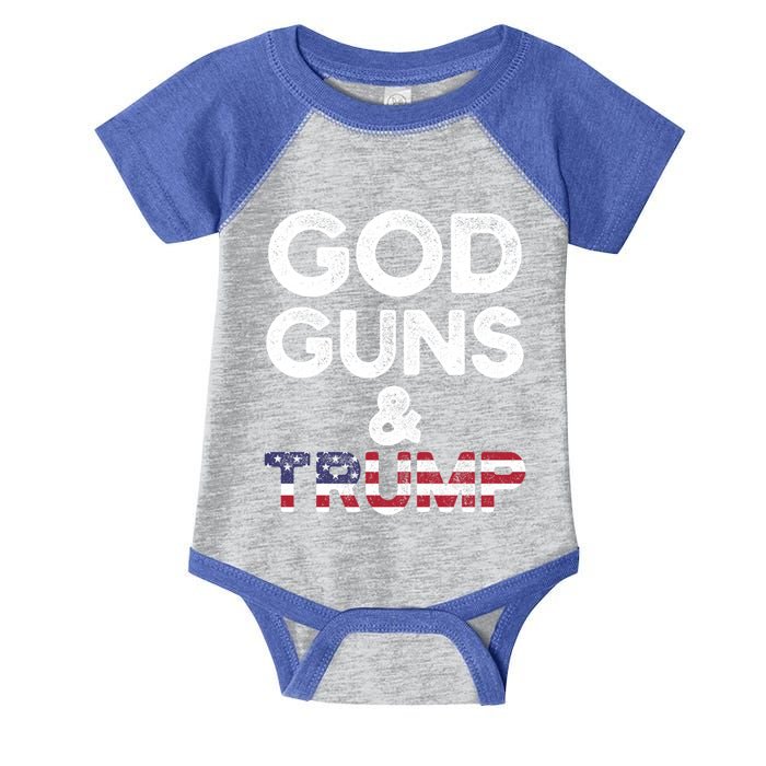 God Guns And Trump Cute Gift 2nd Amendment Pro Gun Meaningful Gift Infant Baby Jersey Bodysuit