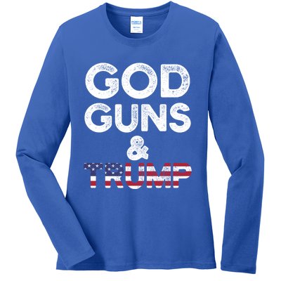 God Guns And Trump Cute Gift 2nd Amendment Pro Gun Meaningful Gift Ladies Long Sleeve Shirt