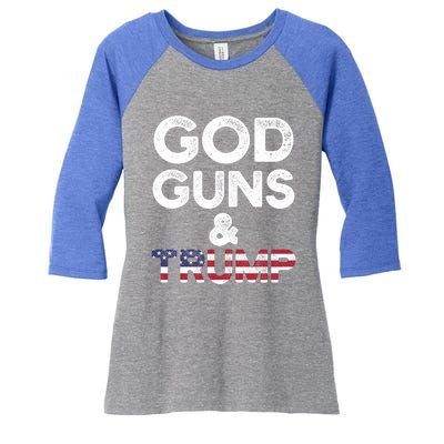 God Guns And Trump Cute Gift 2nd Amendment Pro Gun Meaningful Gift Women's Tri-Blend 3/4-Sleeve Raglan Shirt