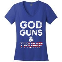 God Guns And Trump Cute Gift 2nd Amendment Pro Gun Meaningful Gift Women's V-Neck T-Shirt