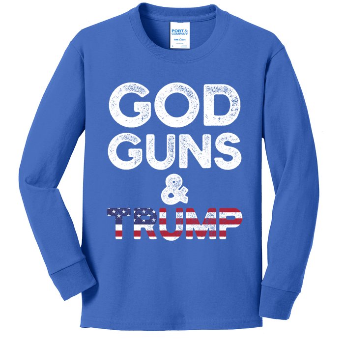 God Guns And Trump Cute Gift 2nd Amendment Pro Gun Meaningful Gift Kids Long Sleeve Shirt