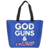 God Guns And Trump Cute Gift 2nd Amendment Pro Gun Meaningful Gift Zip Tote Bag