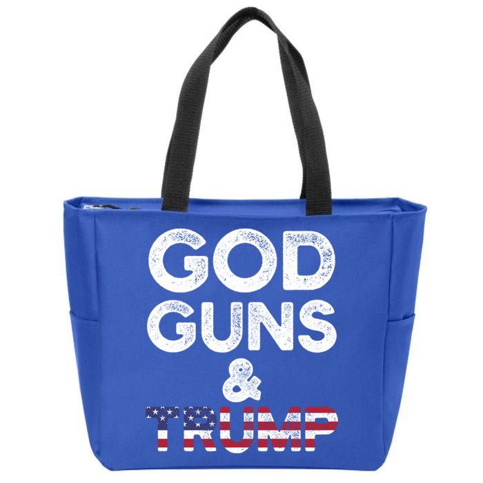 God Guns And Trump Cute Gift 2nd Amendment Pro Gun Meaningful Gift Zip Tote Bag