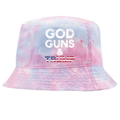 God Guns And Trump Cute Gift 2nd Amendment Pro Gun Meaningful Gift Tie-Dyed Bucket Hat