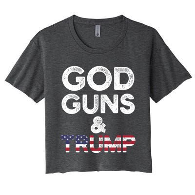 God Guns And Trump Cute Gift 2nd Amendment Pro Gun Meaningful Gift Women's Crop Top Tee