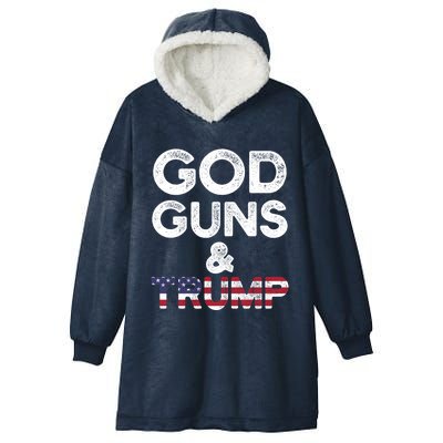 God Guns And Trump Cute Gift 2nd Amendment Pro Gun Meaningful Gift Hooded Wearable Blanket