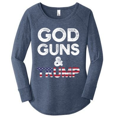 God Guns And Trump Cute Gift 2nd Amendment Pro Gun Meaningful Gift Women's Perfect Tri Tunic Long Sleeve Shirt