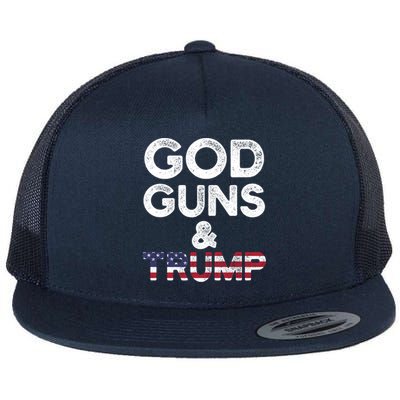 God Guns And Trump Cute Gift 2nd Amendment Pro Gun Meaningful Gift Flat Bill Trucker Hat