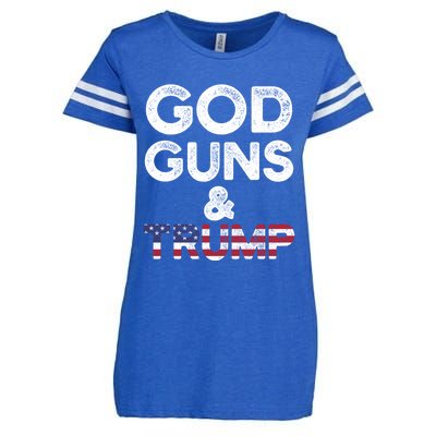 God Guns And Trump Cute Gift 2nd Amendment Pro Gun Meaningful Gift Enza Ladies Jersey Football T-Shirt