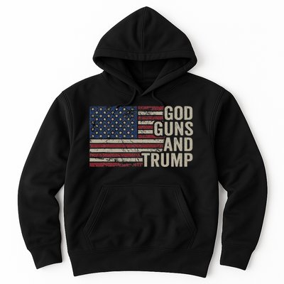 God Guns And Trump Pro God Gun Republican Usa Flag Hoodie