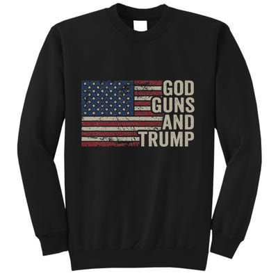 God Guns And Trump Pro God Gun Republican Usa Flag Sweatshirt