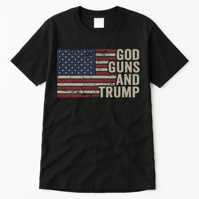 God Guns And Trump Pro God Gun Republican Usa Flag Tall T-Shirt