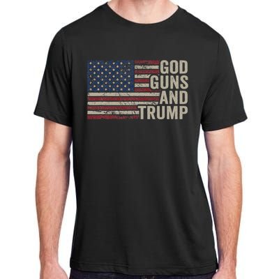 God Guns And Trump Pro God Gun Republican Usa Flag Adult ChromaSoft Performance T-Shirt