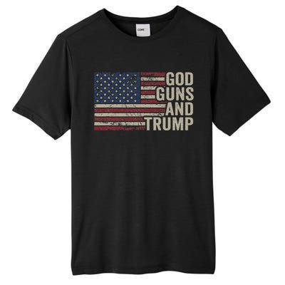 God Guns And Trump Pro God Gun Republican Usa Flag Tall Fusion ChromaSoft Performance T-Shirt