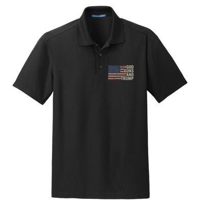 God Guns And Trump Pro God Gun Republican Usa Flag Dry Zone Grid Polo