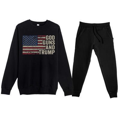 God Guns And Trump Pro God Gun Republican Usa Flag Premium Crewneck Sweatsuit Set