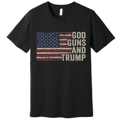 God Guns And Trump Pro God Gun Republican Usa Flag Premium T-Shirt