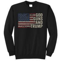 God Guns And Trump Pro God Gun Republican Usa Flag Tall Sweatshirt