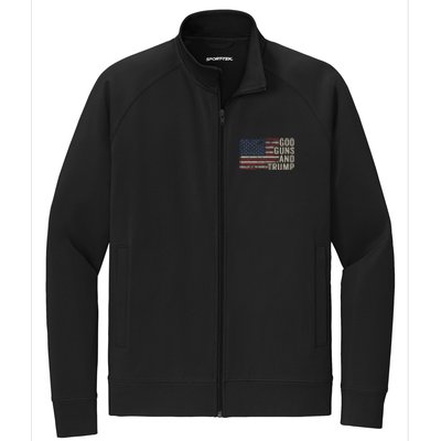 God Guns And Trump Pro God Gun Republican Usa Flag Stretch Full-Zip Cadet Jacket