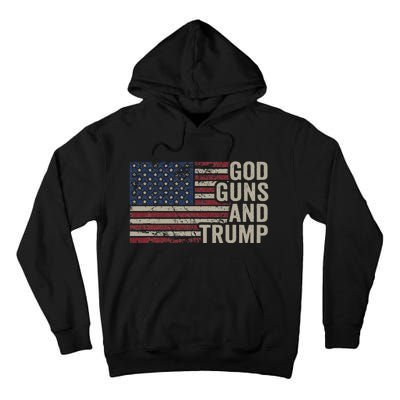 God Guns And Trump Pro God Gun Republican Usa Flag Tall Hoodie