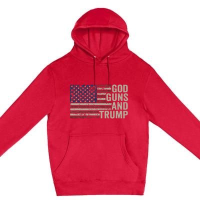 God Guns And Trump Pro God Gun Republican Usa Flag Premium Pullover Hoodie