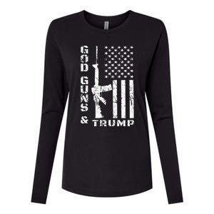 God Guns And Trump 2nd Amendment Flag AR15 Womens Cotton Relaxed Long Sleeve T-Shirt