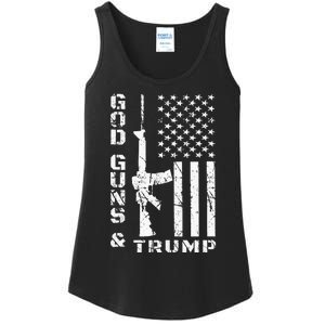 God Guns And Trump 2nd Amendment Flag AR15 Ladies Essential Tank