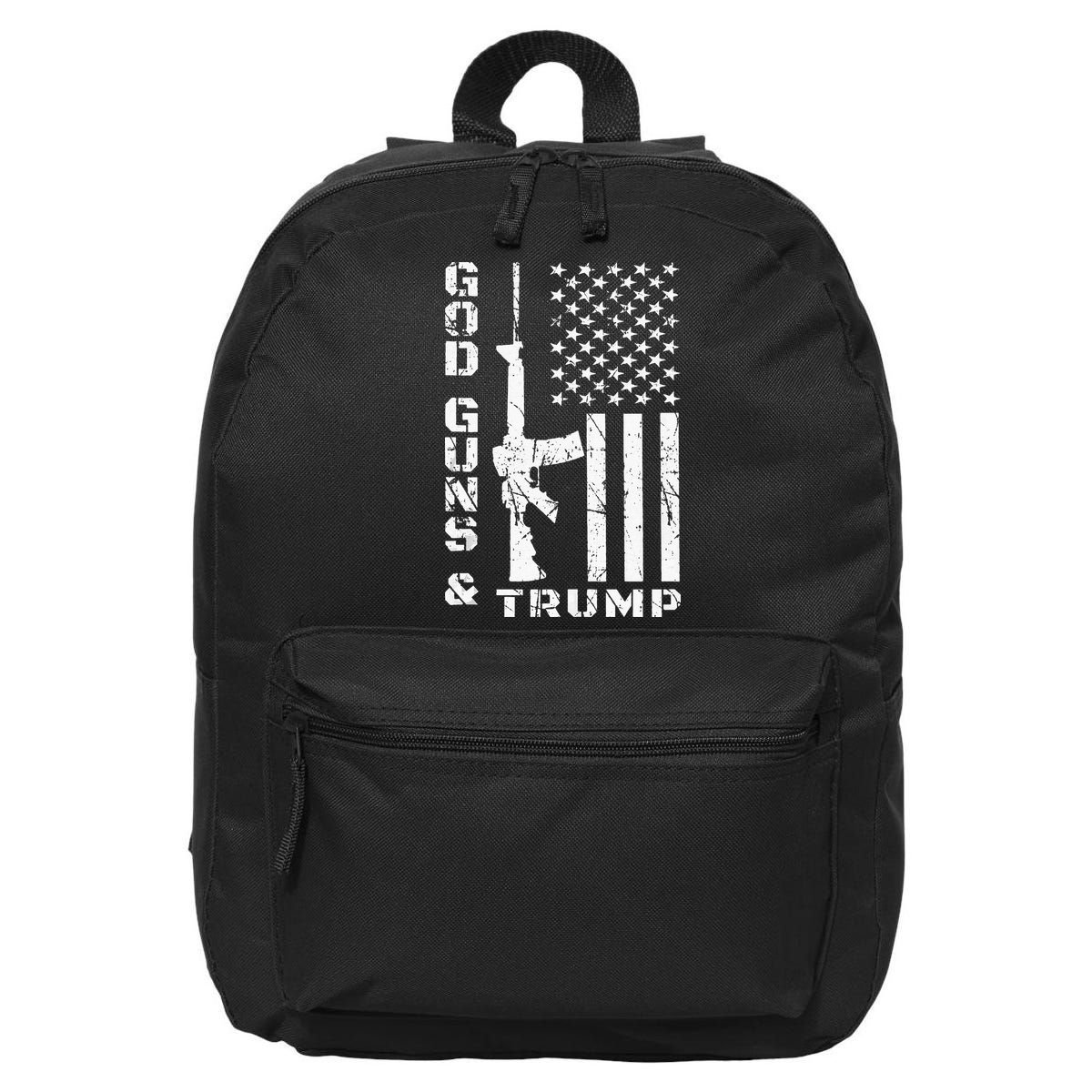 God Guns And Trump 2nd Amendment Flag AR15 16 in Basic Backpack